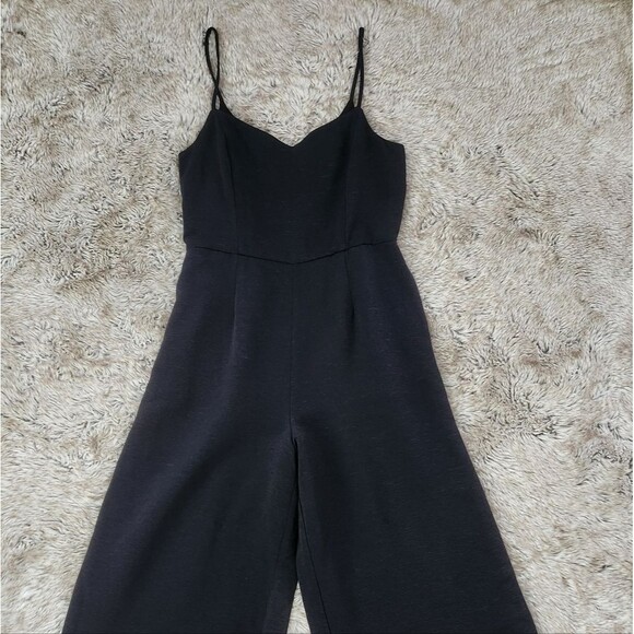 MINKPINK Revolve Corded Spaghetti Strap Wide Leg Jumpsuit Black‎ Size Medium - Picture 3 of 13